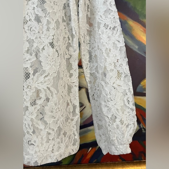 Lace White long sleeve top - Picture 5 of 6